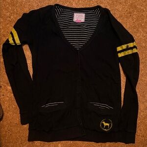 Victoria's Secret Iowa Hawkeyes Black Cardigan with Yellow Accents
